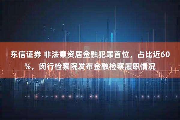 东信证券 非法集资居金融犯罪首位,占比近60%,闵行检察院发布金融检察履职情况