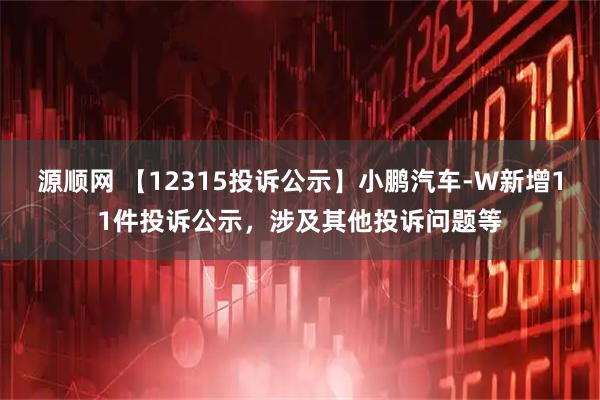 源顺网 【12315投诉公示】小鹏汽车-W新增11件投诉公示，涉及其他投诉问题等